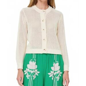 NEW NYLAND evaine long sleeve 5-button cardigan in ivory